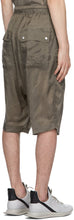 Rick Owens Grey Cupro Bela Pods Shorts
