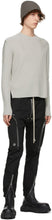 Rick Owens Grey Fisherman Biker Sweater