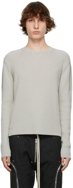 Rick Owens Grey Fisherman Biker Sweater - Rick Owens Grey Fisherman Moker Pull - Rick Owens 그레이 어부 자전거 타는 사람 스웨터