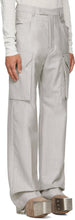 Rick Owens Grey Mohair Tailored Flat Cargo Pants