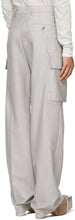 Rick Owens Grey Mohair Tailored Flat Cargo Pants