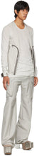 Rick Owens Grey Mohair Tailored Flat Cargo Pants