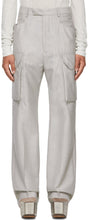 Rick Owens Grey Mohair Tailored Flat Cargo Pants - Pantalon de cargaison plat de cargaison plate de rick owens gris mohair - Rick Owens 그레이 모헤어는 평평한화물 바지를 맞춤화했습니다