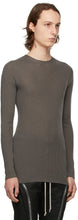 Rick Owens Grey Ribbed Round Sweater