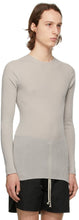 Rick Owens Grey Ribbed Round Sweater
