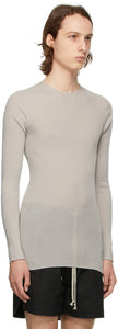 Rick Owens Grey Ribbed Round Sweater