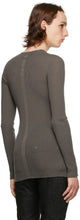 Rick Owens Grey Ribbed Round Sweater