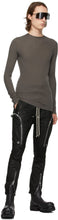 Rick Owens Grey Ribbed Round Sweater