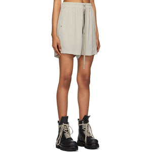 Rick Owens Grey Silk Crepe Bela Boxer Shorts