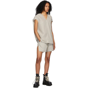 Rick Owens Grey Silk Crepe Bela Boxer Shorts