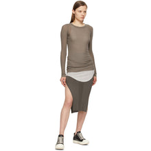 Rick Owens Grey Silk Rib Long Sleeve T-Shirt