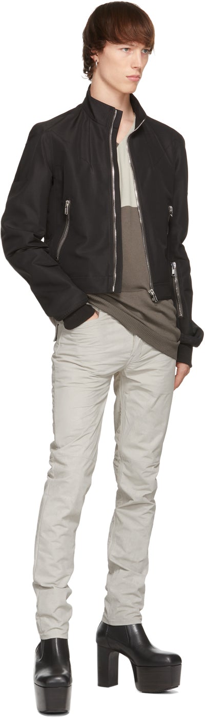 Rick Owens Grey Slip Over Tank Top