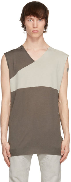 Rick Owens Grey Slip Over Tank Top - Rick Owens Grey Slip sur Débardeur - Rick Owens 그레이 슬립 탱크 탑입니다