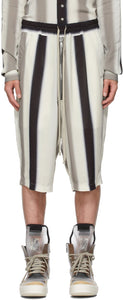 Rick Owens Grey Stripe Bela Pods Shorts - Short de rick owens gris baies - Rick Owens 그레이 스트라이프 벨라 포드 반바지