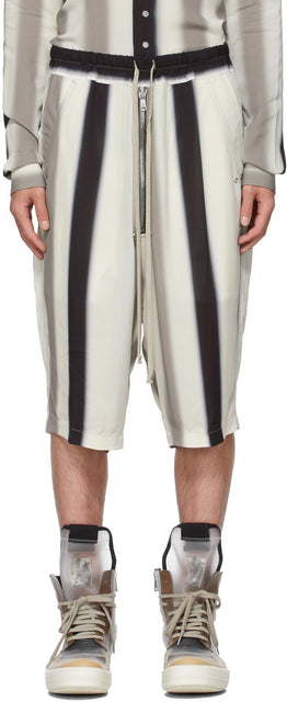 Rick Owens Grey Stripe Bela Pods Shorts - Short de rick owens gris baies - Rick Owens 그레이 스트라이프 벨라 포드 반바지