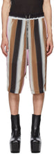Rick Owens Multicolor Stripe Bela Pods Shorts - Rick Owens Stripe Multicolor Be Bela Pods Short - Rick Owens 여러 가지 빛깔의 스트라이프 Bela 포드 반바지