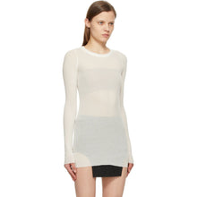 Rick Owens Off-White Silk Rib Long Sleeve T-Shirt