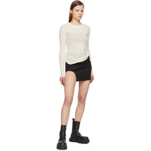 Rick Owens Off-White Silk Rib Long Sleeve T-Shirt