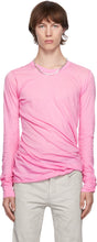 Rick Owens Pink Basic Long Sleeve T-Shirt - T-shirt à manches longues rose Rick Owens rose - 릭 Owens 핑크 기본 긴 소매 티셔츠