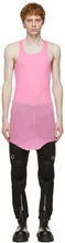 Rick Owens Pink Basic Rib Tank Top - Rick Owens Rose Basic Débardeur - Rick Owens 핑크 기본 리브 탱크 탑입니다