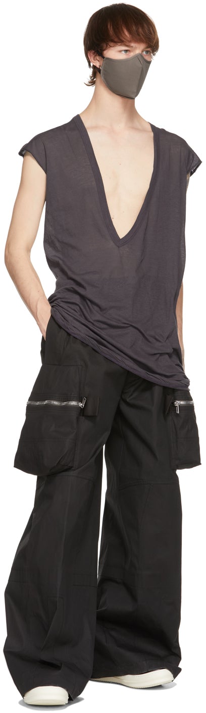 Rick Owens Purple Dylan Cap Sleeve T-Shirt