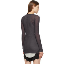 Rick Owens Purple Silk Rib Long Sleeve T-Shirt