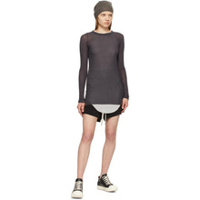 Rick Owens Purple Silk Rib Long Sleeve T-Shirt