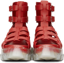 Rick Owens Red Hiking Tractor Sandals