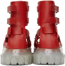 Rick Owens Red Hiking Tractor Sandals