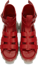 Rick Owens Red Hiking Tractor Sandals