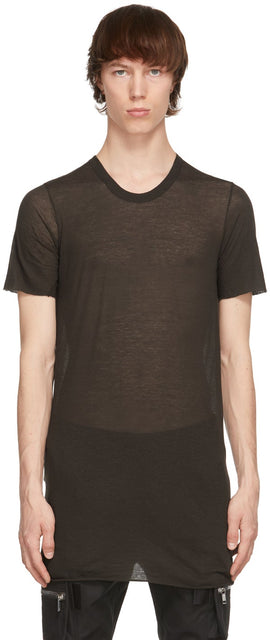 Rick Owens SSENSE Exclusive Brown Basic T-Shirt - T-shirt de base exclusif exclusif de Brown exclusif de Rick Owens Ssense - Rick Owens Ssense 독점적 인 갈색 기본 티셔츠