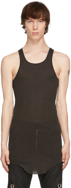 Rick Owens SSENSE Exclusive Brown Basic Tank Top - Rick Owens Ssense Exclusive Basic Basic Débardeur - Rick Owens Ssense 독점적 인 갈색 기본 탱크 탑입니다