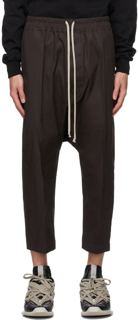 Rick Owens SSENSE Exclusive Grey Darkdust Cropped Drawstring Trousers - Rick Owens Ssense Ssense Pantalon de cordon recadré gris exclusif gris - Rick Owens Ssense 독점적 인 회색 검은 색을 자른 Drawstring 바지