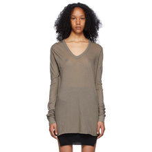 Rick Owens Taupe Cotton Unstable Long Sleeve T-Shirt - T-shirt à manches longues à manches longues instables de Rick Owens Taupe Taupe - Rick Owens Taupe 코튼 불안정한 긴 소매 티셔츠
