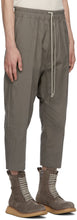 Rick Owens Taupe Cropped Drawstring Trousers