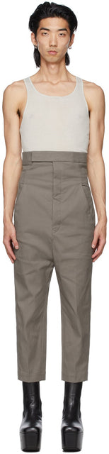 Rick Owens Taupe Dirt Trousers - Rick Owens Taupe Dirt Pantalons - 릭 오웬스 Taupe 흙 바지