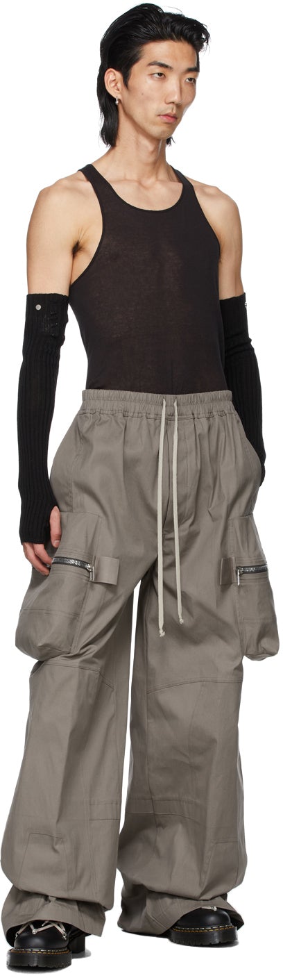 Rick Owens Taupe Drawstring Pannier Cargo Pants