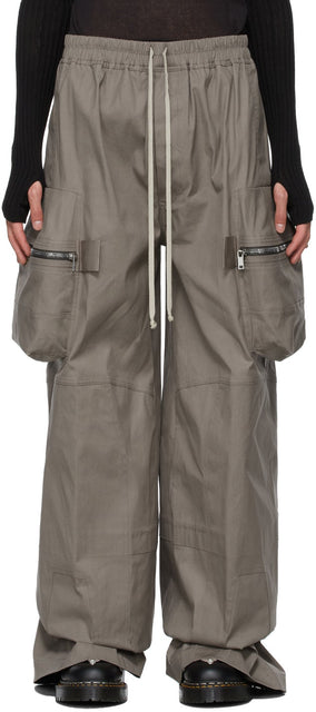 Rick Owens Taupe Drawstring Pannier Cargo Pants - Rick Owens Taupe Pannier Pannier Pantalon de cargaison - 릭 오웬스 Taupe Drawstring Pannier Cargo Pants.