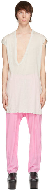 Rick Owens Taupe Dylan Cap Sleeve T-Shirt - T-shirt Rick Owens Taupe Dylan Cap T-shirt - 릭 오웬스 타이프 딜란 캡 슬리브 티셔츠