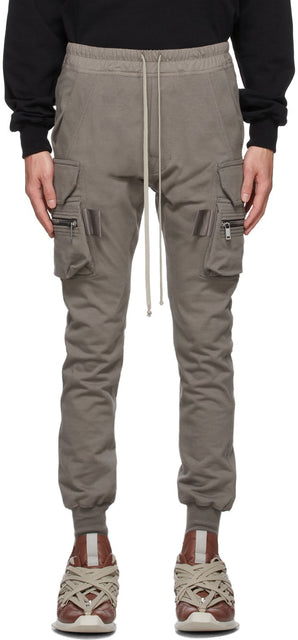Rick Owens Taupe Jersey Mastodon Cargo Pants - Pantalon de cargaison Mastodon de Jersey de Taupe Jersey Rick Owens Taupe - 릭 오웬스 Taupe Jersey Mastodon화물 바지