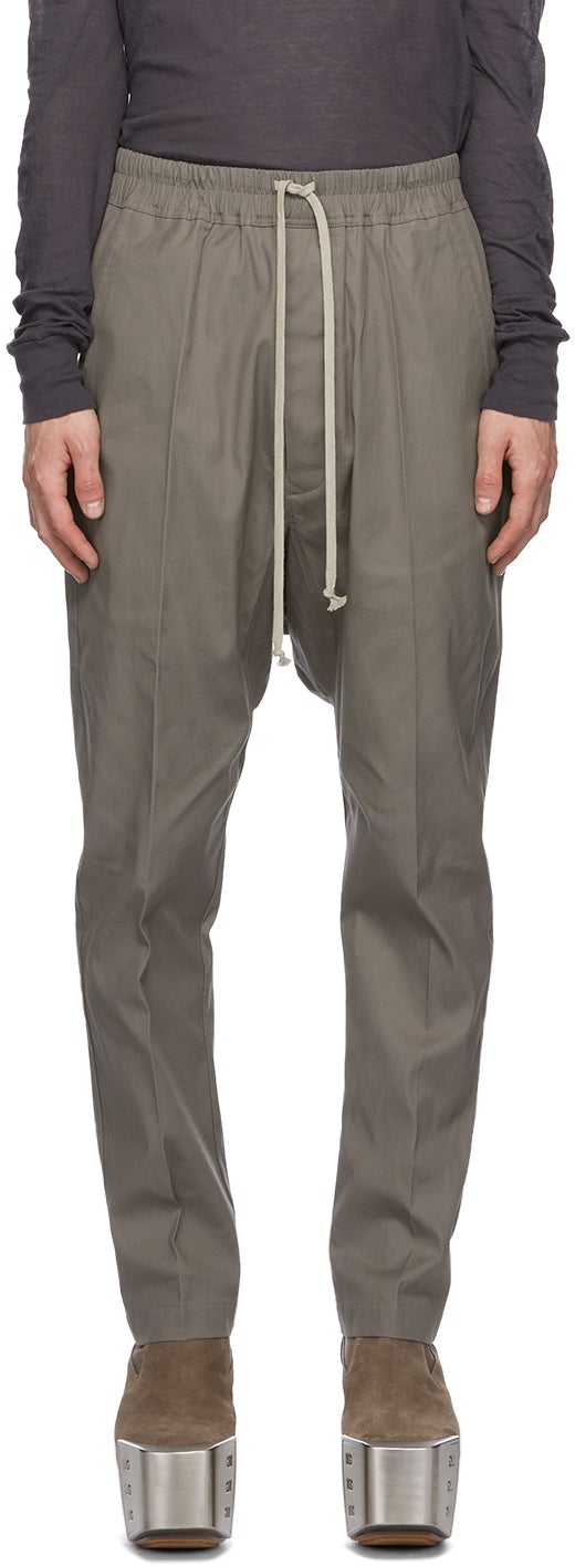 Rick Owens Taupe Long Drawstring Trousers - Pantalon à cordon long Taupe Rick Owens Taupe - Rick Owens Taupe Long Drawstring 바지