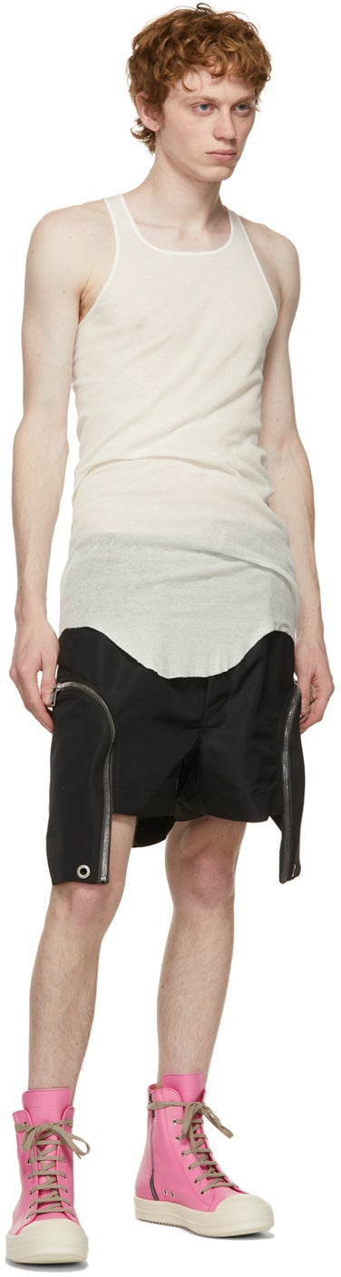 Rick Owens White Basic Rib Tank Top