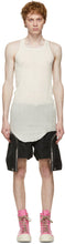 Rick Owens White Basic Rib Tank Top - Rick Owens Blanc Basic Card Débardeur - Rick Owens 화이트 기본 리브 탱크 탑입니다