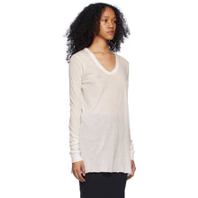 Rick Owens White Cotton Unstable Long Sleeve T-Shirt