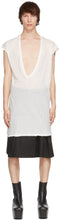 Rick Owens White Dylan Cap Sleeve T-Shirt - Rick Owens T-shirt à manches blanches Dylan Cap - Rick Owens 화이트 딜란 모자 슬리브 티셔츠