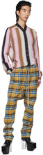 Rick Owens Yellow Plaid Drawstring Long Trousers