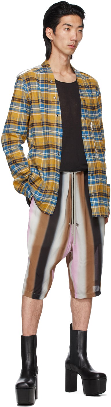 Rick Owens Yellow Plaid Larry Shirt