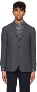 Ring Jacket Grey Wool Balloon Blazer - Blazer de ballon en laine gris veste - 반지 재킷 회색 양모 풍선 블레이저