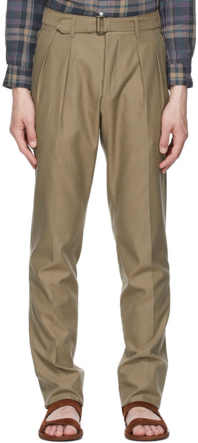 Ring Jacket Khaki High-Rise Twist Trousers - Jacket Bague Kaki Pantalon Twist Twist Khaki - 링 자켓 카키 고층 트위스트 바지