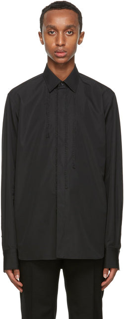 Rochas Homme Black Rebecca Braided Shirt - Chemise tressée de rochas Homme Black Rebecca - Rochas Homme 블랙 레베카 꼰 셔츠
